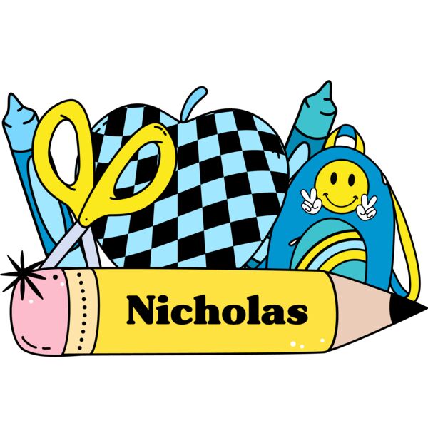 Boys Back to School Custom Name Thumbnail