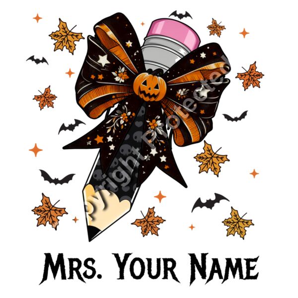 Custom Halloween Pencil Teacher Thumbnail
