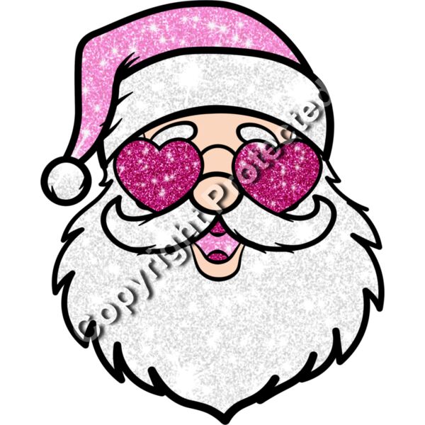 Pink Santa Faux Glitter Thumbnail