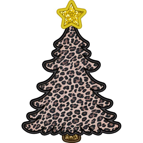 Cheetah Print Christmas Tree Faux Sequin Thumbnail
