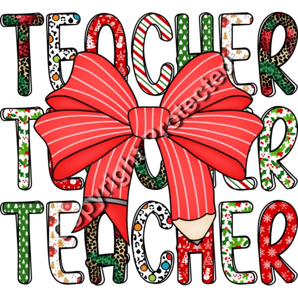 Teacher Christmas Bow Thumbnail