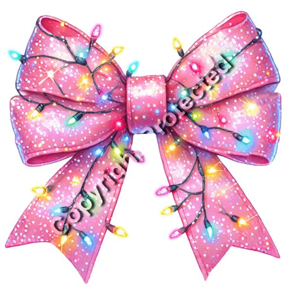 Shimmer Pink Holiday Bow Thumbnail