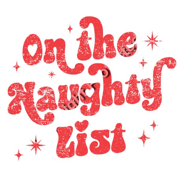 On the Naughty List – Retro Christmas DTF Transfer Thumbnail