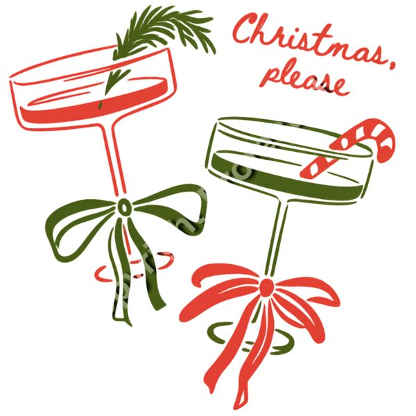 Christmas, Please – Holiday Cocktails Bow Design Thumbnail