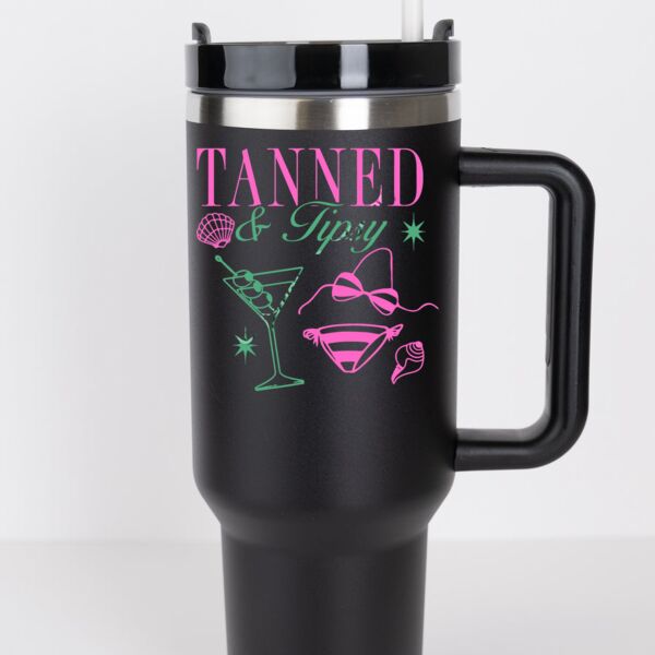 Decoratable RoadSip Stainless Steel Tumbler with Handle and Sip 40 oz. Thumbnail